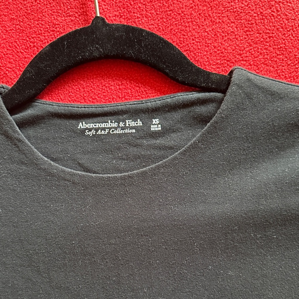 Abercrombie & Fitch Black Soft Knit Top Short Sleeve Bodysuit - Picture 2 of 3